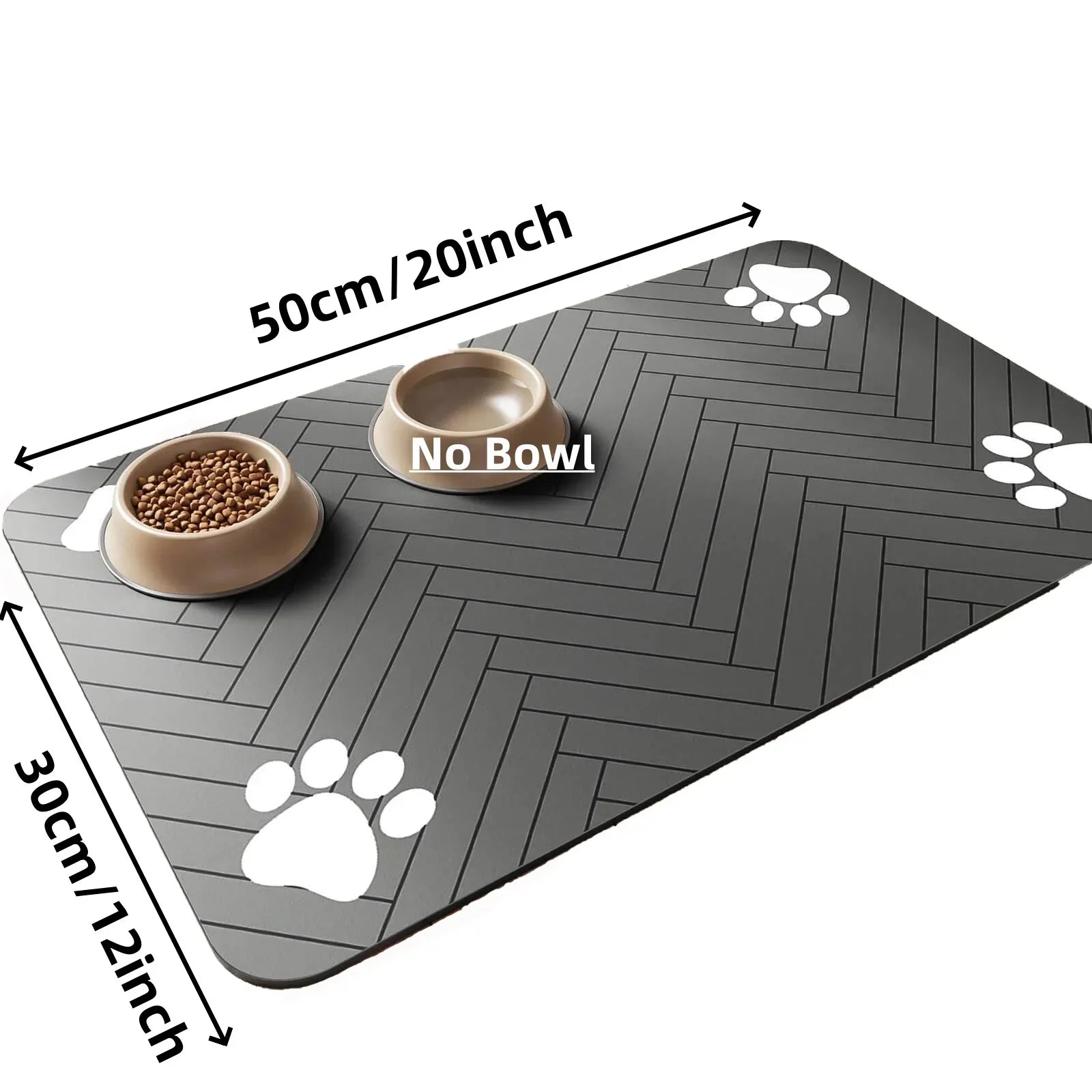 Tapete absorbente para comedero de mascotas, con base de goma impermeable y secado rápido para perros y gatos.
