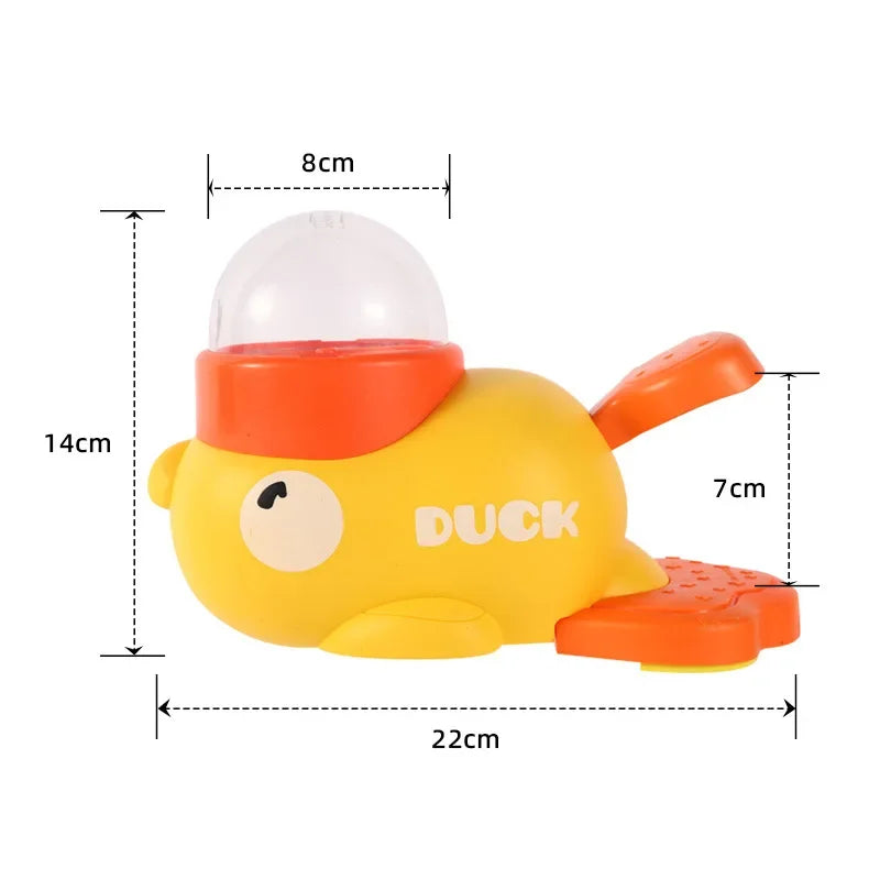 Juguete interactivo 2 en 1 para perros, dispensador automático de golosinas con diseño de pato de dibujos animados, comedero lento para mascotas, para entrenamiento canino.