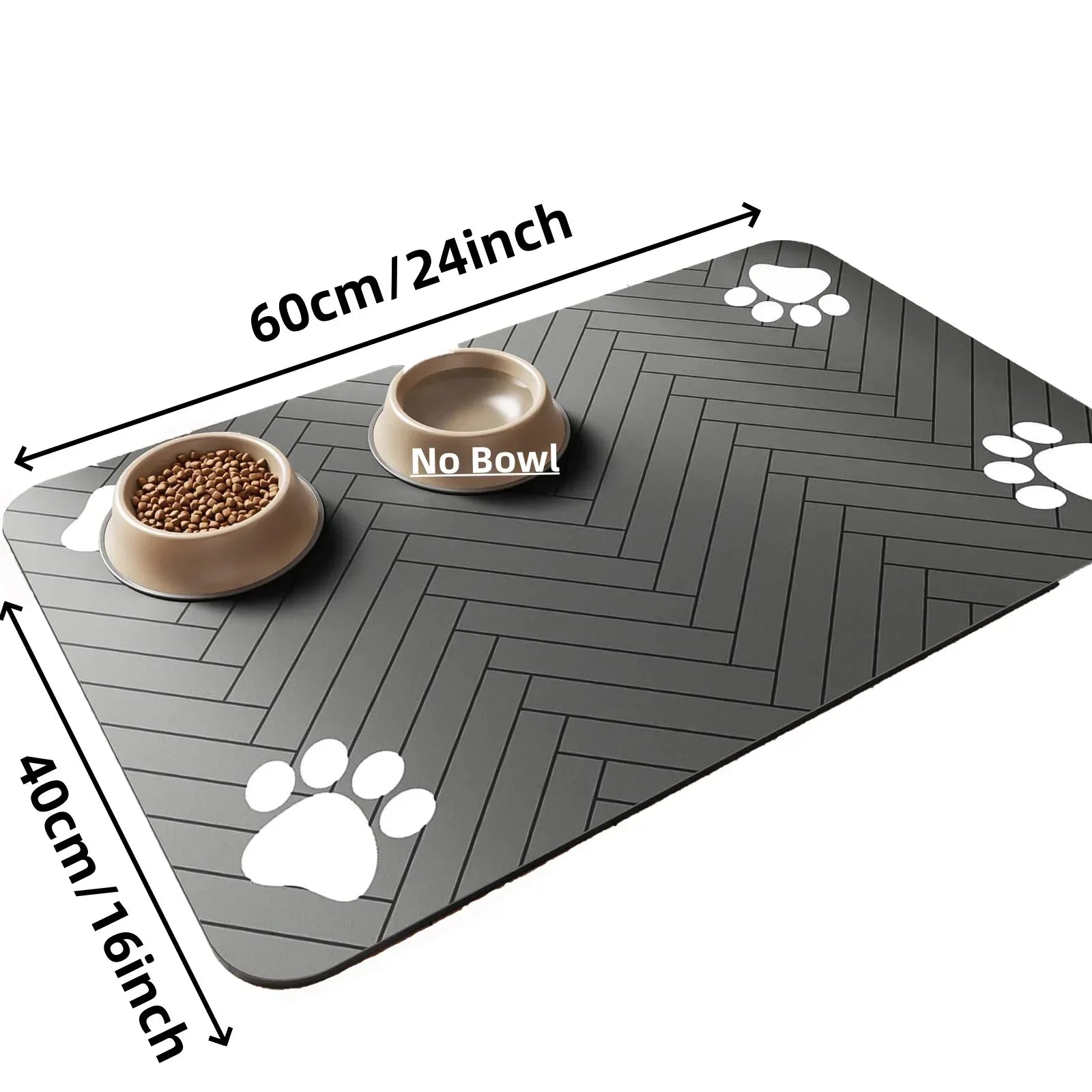 Tapete absorbente para comedero de mascotas, con base de goma impermeable y secado rápido para perros y gatos.